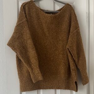 Free People Warm Tan Crew Neck Sweater